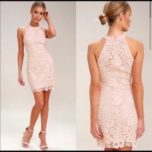 Lulu’s Pink Blush Lace Dress